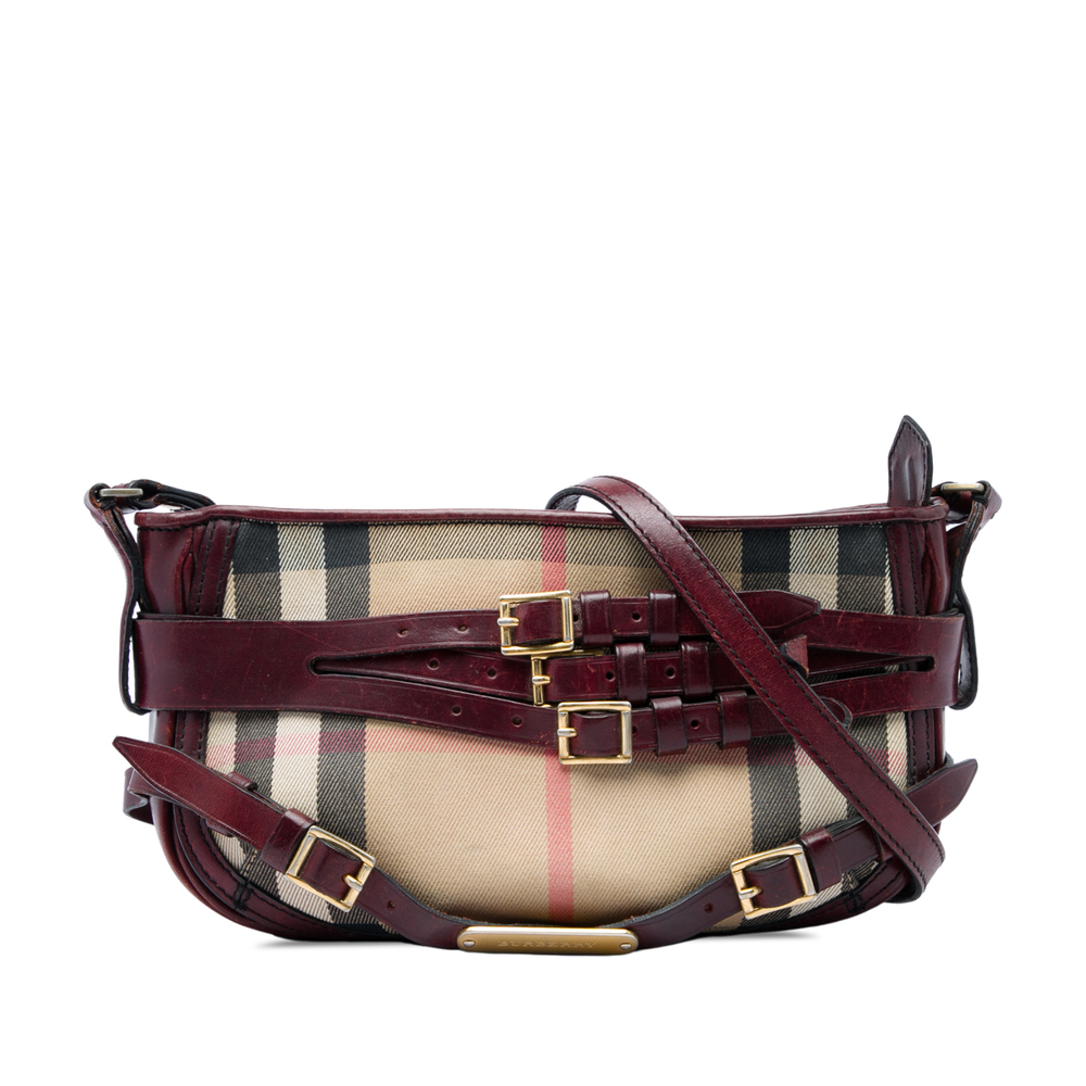 Pre-Loved Burberry House Check Canvas Bridle Langford Crossbody